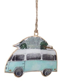 Colgante Arbol Navidad Furgoneta Azul