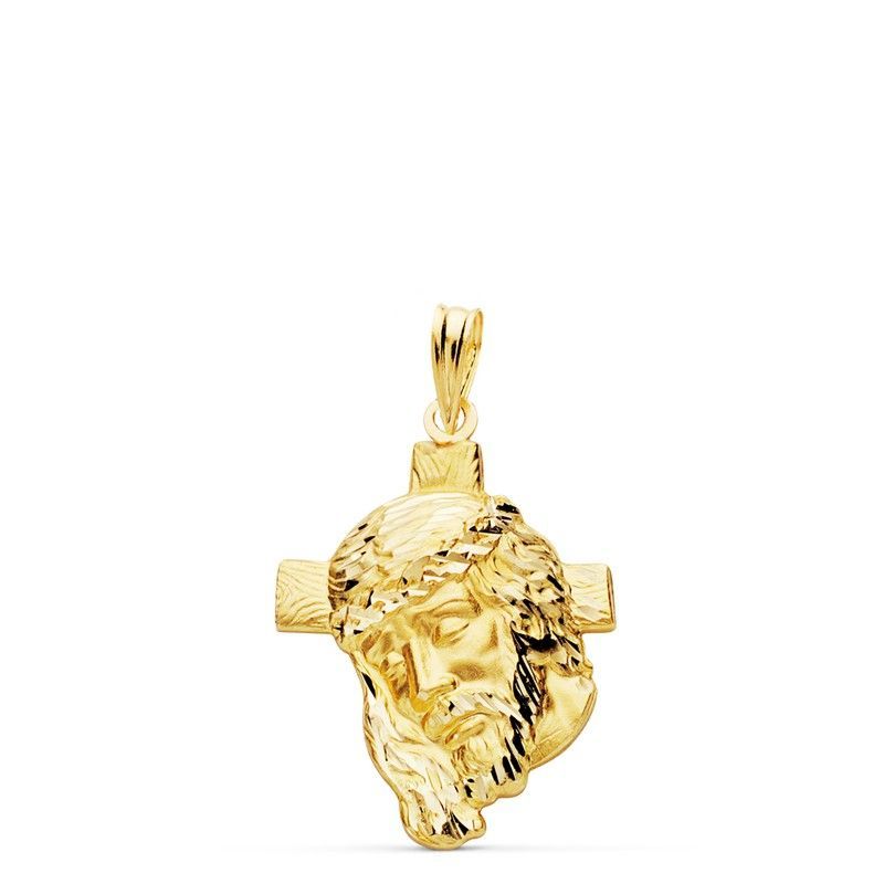 Colgante Cabeza de Cristo Oro 18kts Cruz 26x18mm P7147-326
