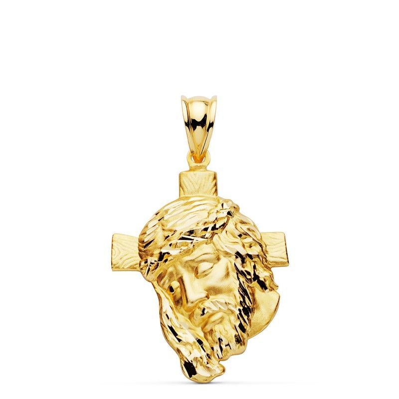 Colgante Cabeza de Cristo Oro 18kts Cruz 31x21mm P7147-330