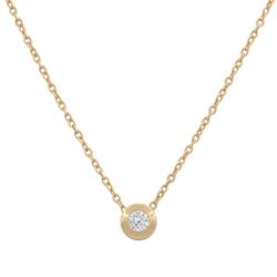 Colgante chatón parte trasera forrada de mujer en oro 18k con circonita en su interior, moderno y elegante