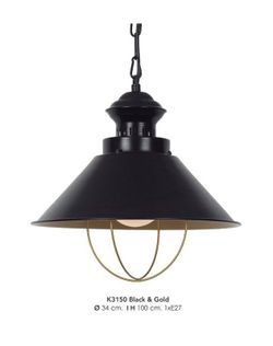 Colgante con cadena negro y rejilla dorada Artistar