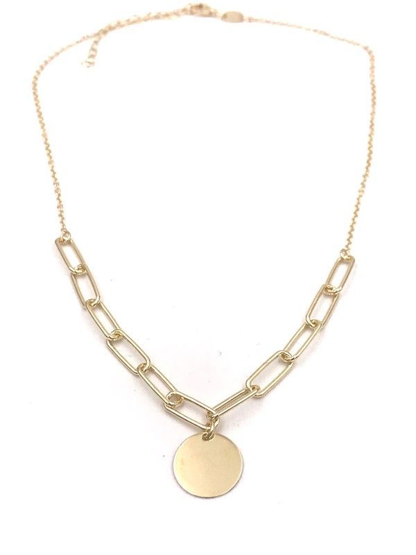 Colgante con placa de plata chapado en oro personalizable