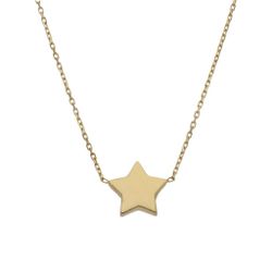Colgante de mujer en oro 18 kilates cadena y estrella elegante y discreto