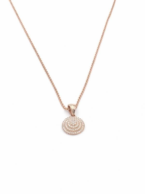 Colgante de plata chapado en oro rosa con circonitas engastadas