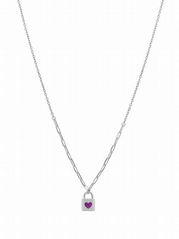 Colgante de plata de ley con candado