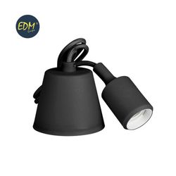 Colgante de silicona e27 60w negro (98,4 cm) edm