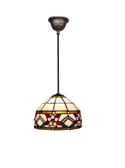 Colgante de techo con cable negro y pantalla Tiffany