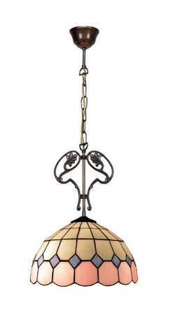 Colgante de techo con cadena y adorno fundición con pantalla Tiffany