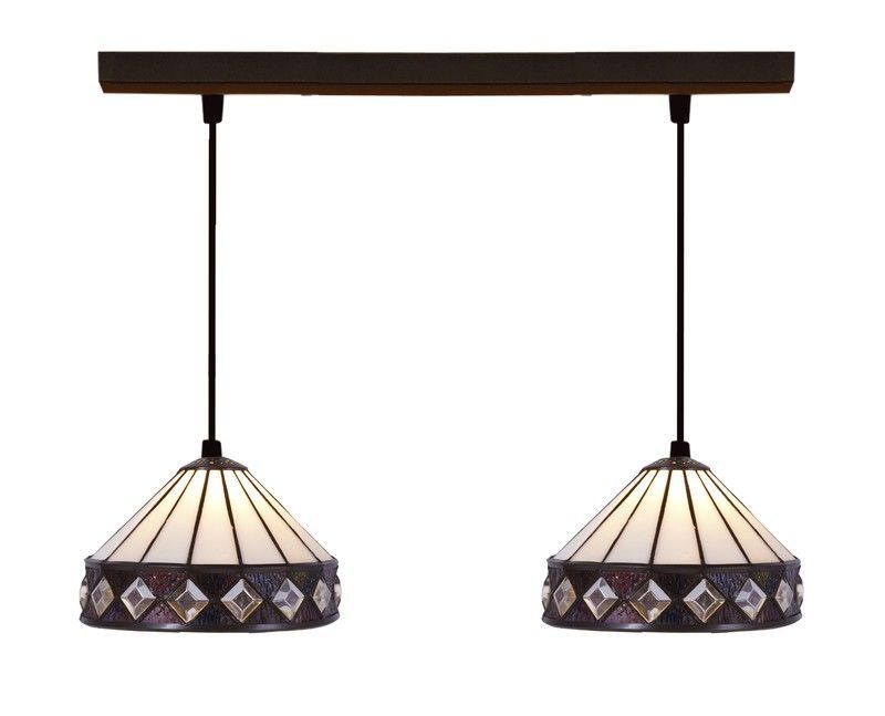 Colgante de techo con dos pantallas Tiffany Serie Ilumina d.20cm