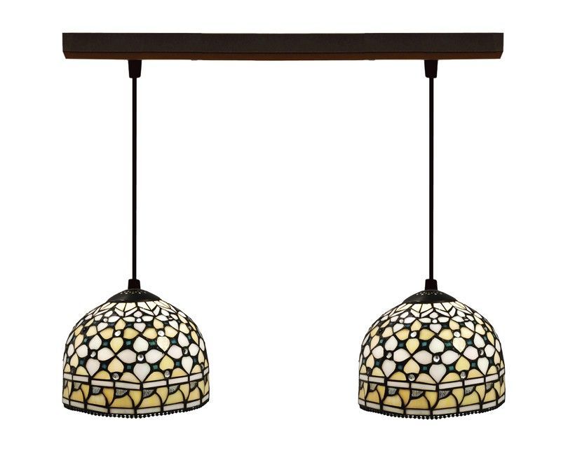 Colgante de techo con dos pantallas Tiffany Serie Queen d.20cm