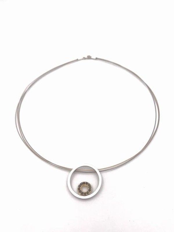 Colgante en plata ley Doble Circle