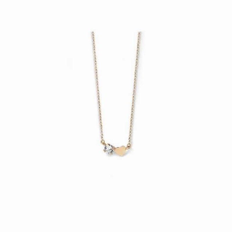 Colgante gargantilla corta en Plata de Ley 925 con baño de oro rosa con cristal de Swarovski® en color Crystal