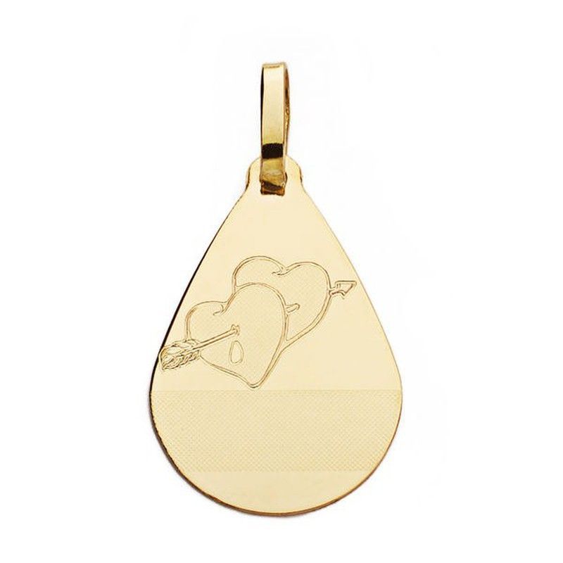 Colgante Gota Corazones 18kts 21x14mm 16195