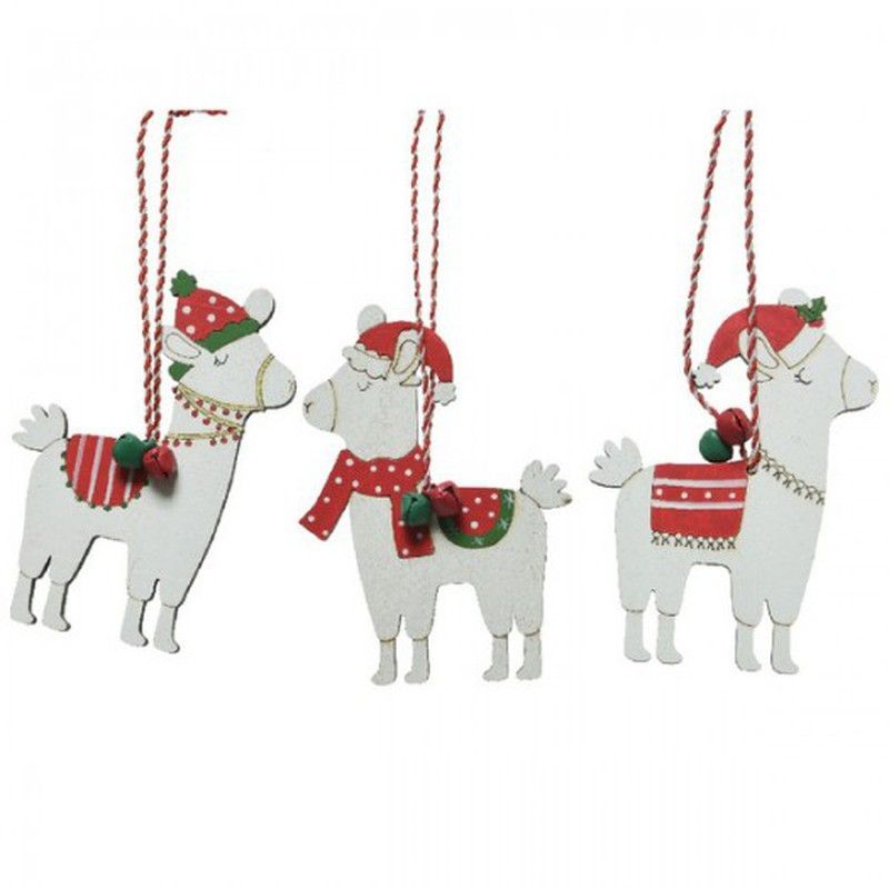 COLGANTE LAMA CON GORRO Ø7 X 12 X 0.5CM ( 3 U.)