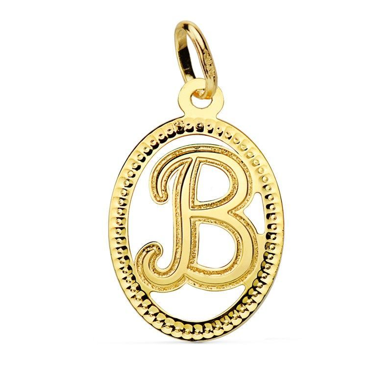 Colgante Letra B Oro 18kts Redondo 16620-B