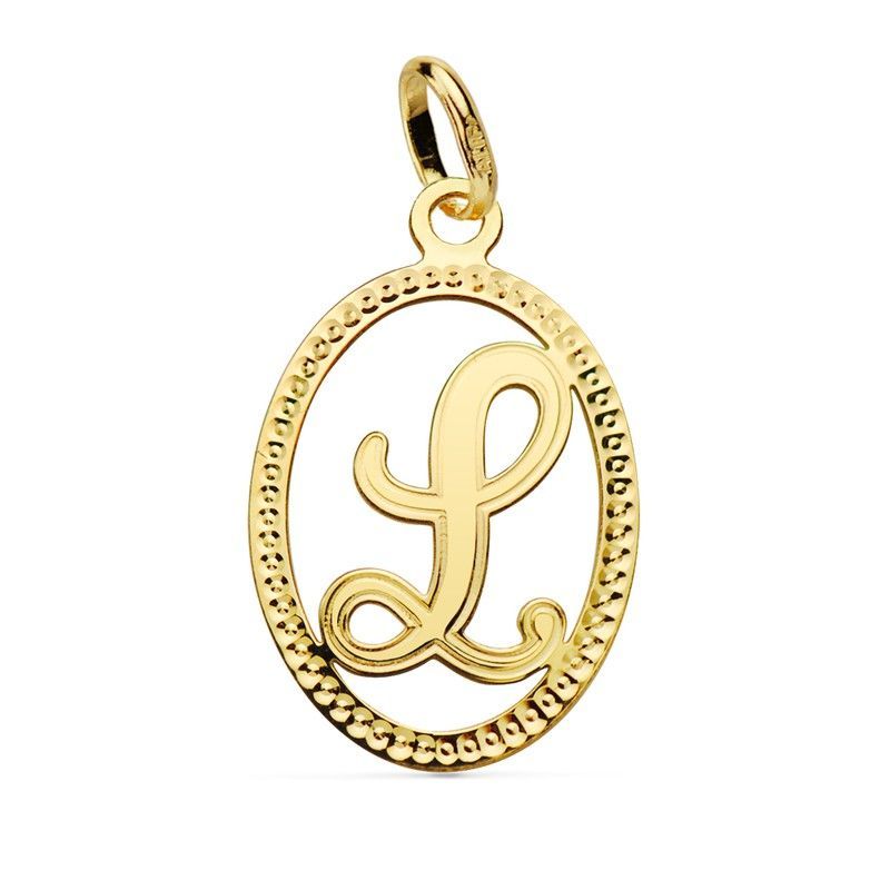 Colgante Letra L Oro 18kts Redondo 16620-L