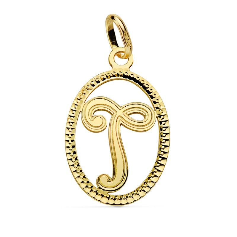 Colgante Letra T Oro 18kts Redondo 16620-T