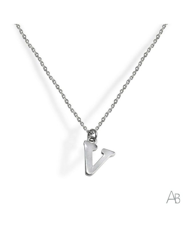 Colgante Letra V Plata Argent Basic CORV18V