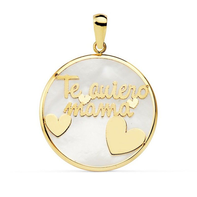 Colgante Mama Corazones Oro 18kts 20mm 16920 Nacar