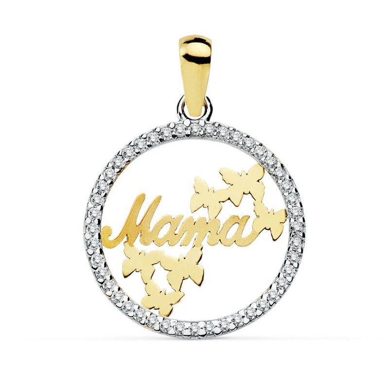 Colgante Mama Mariposas Oro 18kts 16mm 16918