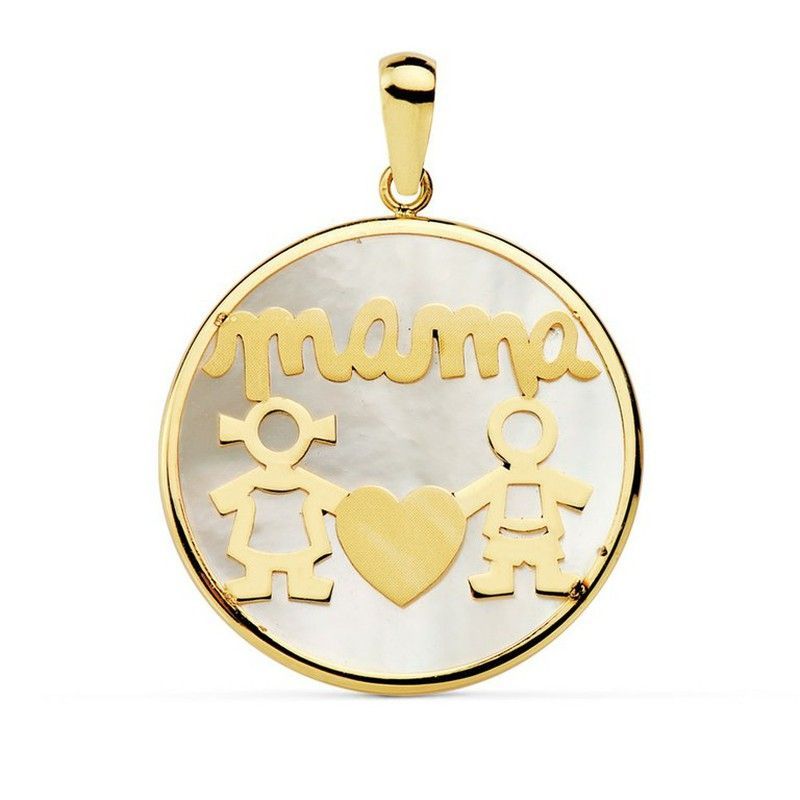 Colgante Mama Niña-Niño Oro 18kts 20mm 16940 Nacar