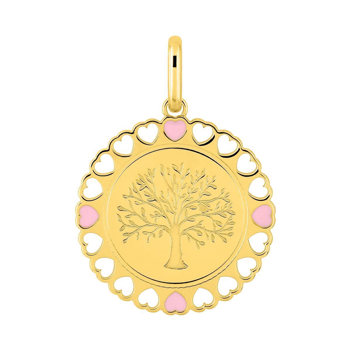 Colgante Metal Chapado Oro Argyor MRM Mujer (CH)136457 Árbol De La Vida Corazones Esmalte Rosa