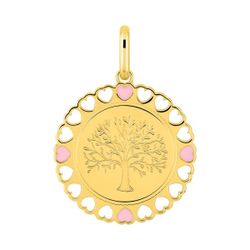 Colgante Metal Chapado Oro Argyor MRM Mujer (CH)136457 Árbol De La Vida Corazones Esmalte Rosa