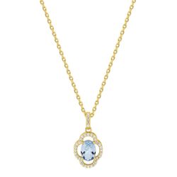 Colgante Metal Chapado Oro Argyor Mujer (CH)132787.6 Circonitas Azul Cielo Bicolor Blancas