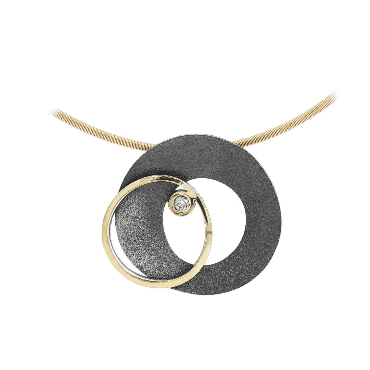 Colgante MIQUEL SARDÀ de plata, oro y diamante lab. 26220