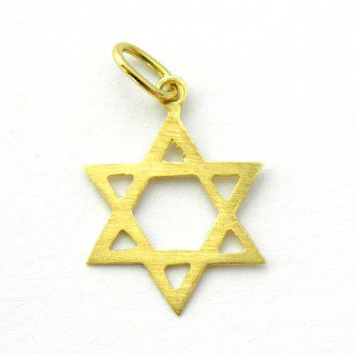 Colgante Oro 18kts Estrella De David Brillo Y Mate 16x14mm C1/912