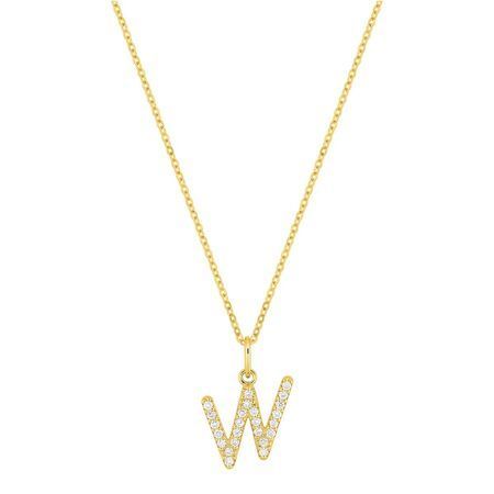 Colgante Oro 9Kts (9)9KLGD01WY Letra W - Diamantes Laboratorio 0,15ct