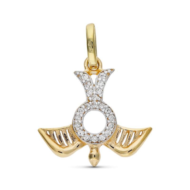 Colgante Oro 9kts Bicolor Plata 14x17mm 9K22304 Circonitas