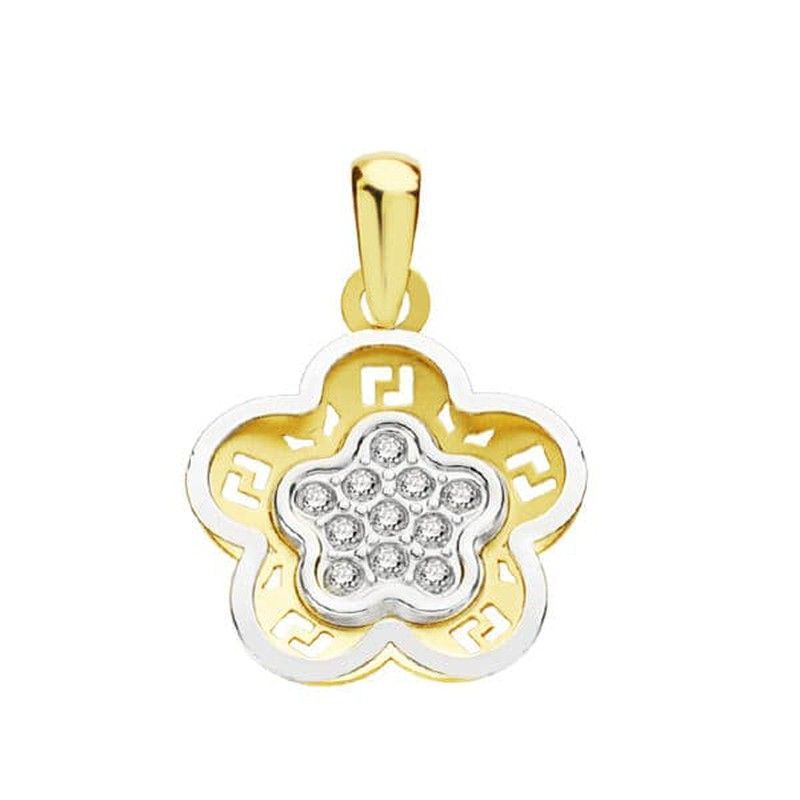 Colgante Oro 9kts Bicolor Plata 15x12mm 9K16761 Circonitas