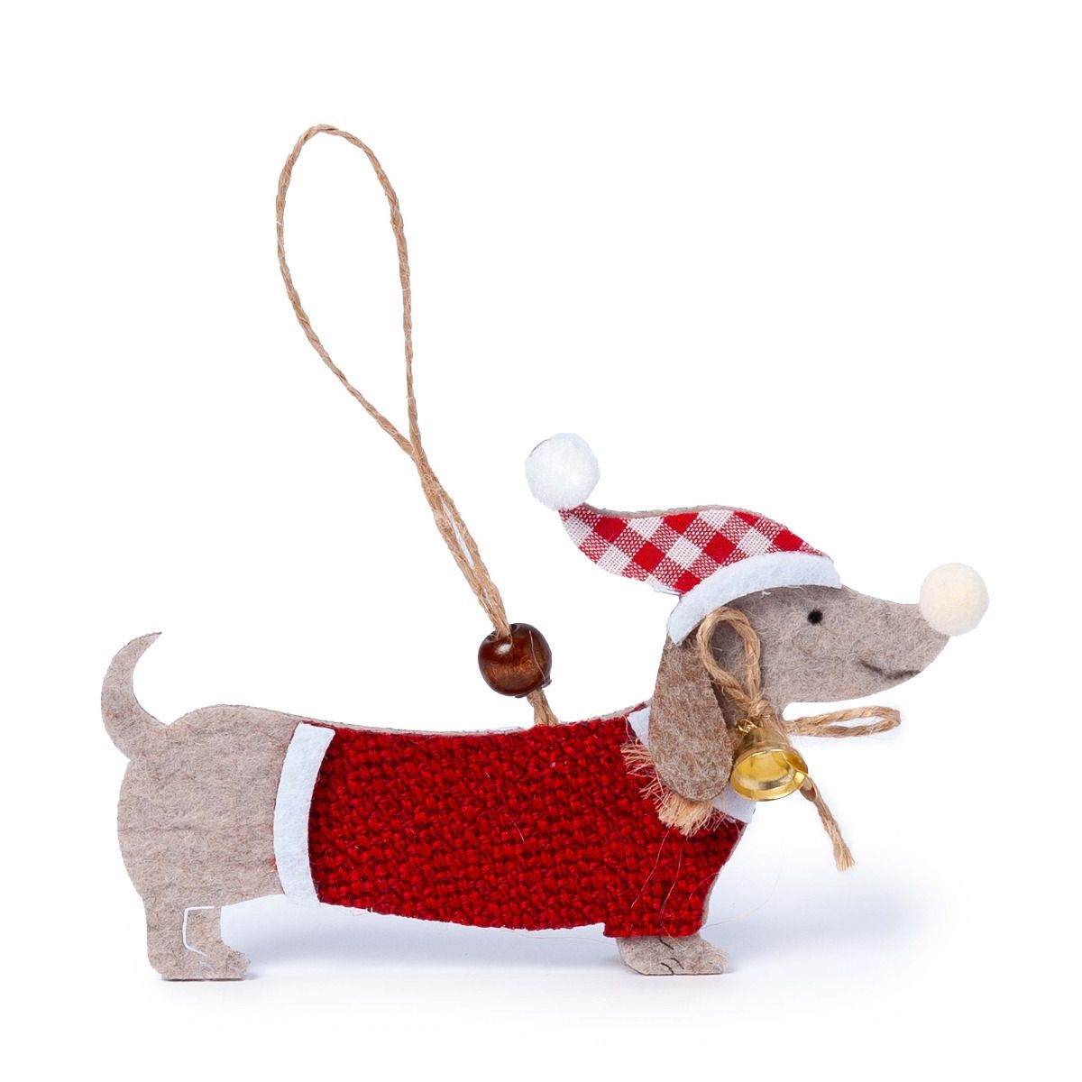 Colgante perro salchicha gorro papa noel, min.6