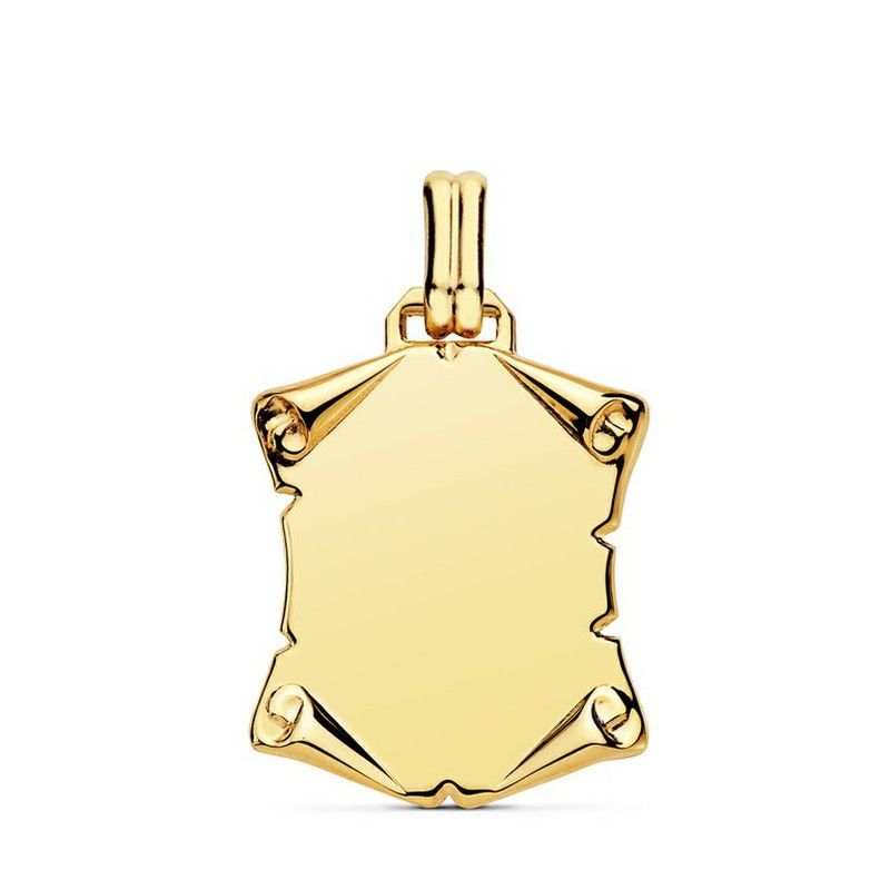 Colgante Placa Pergamino Oro 18kts 22x18mm 23000227