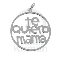 Colgante Plata 072293 Palabra -TE QUIERO MAMÁ- 24mm