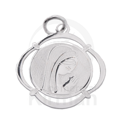 Colgante Plata 072321 Virgen Redonda Calada 17x18mm