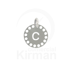 Colgante Plata 72230 Troquelado Letra C 14mm