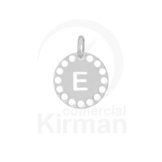 Colgante Plata 72236 Troquelado Letra E 14mm