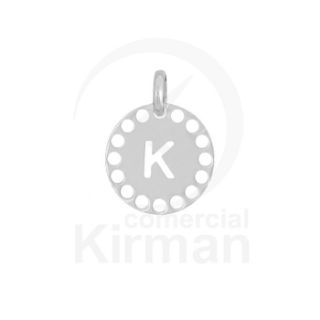 Colgante Plata 72241 Troquelado Letra K 14mm