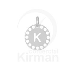 Colgante Plata 72241 Troquelado Letra K 14mm