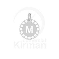 Colgante Plata 72243 Troquelado Letra M 14mm