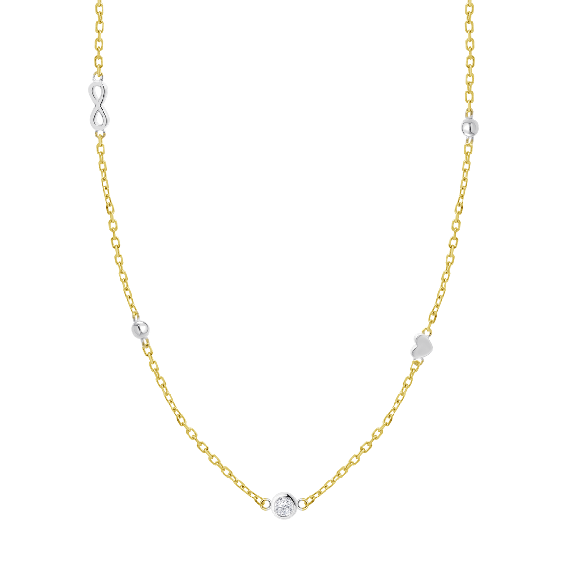 Colgante Plata Bicolor Dorada Lotus LP3891-1/1 Corazón - Infinito Circonitas