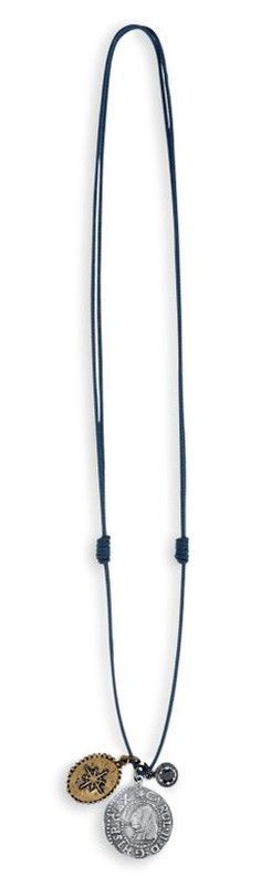 Colgante plata, bronce, circonita y nylon.