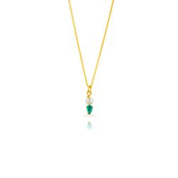 Colgante Plata Dorada 16mm COZ0386DOZV Circonita Verde Perla