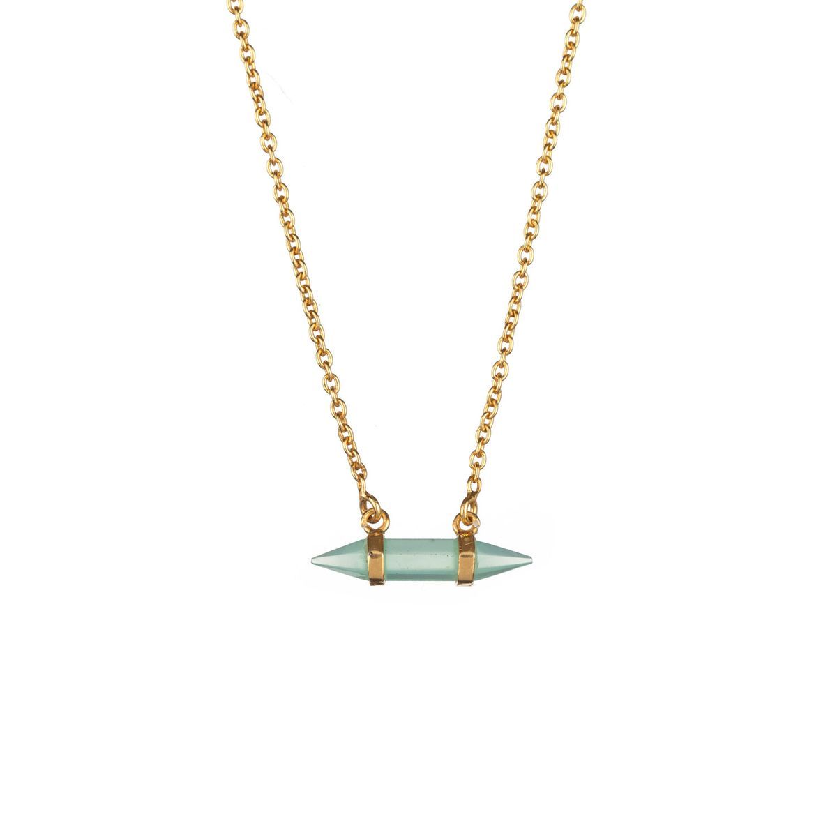 Colgante Plata Dorada 25x4mm COM0167DOCA Mineral Calcedonia