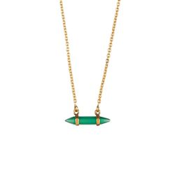 Colgante Plata Dorada 25x4mm COM0167DOOV Mineral Ónix Verde