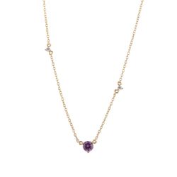 Colgante Plata Dorada 4mm COZ0388DOAM Circonita Amatista