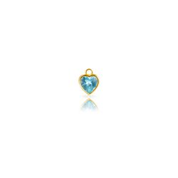 Colgante Plata Dorada 6mm CHZ0071DOAQ Piedra Aquamarina Corazón