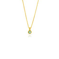 Colgante Plata Dorada 6mm COM0160DOAZ Sol Mineral Amazonita